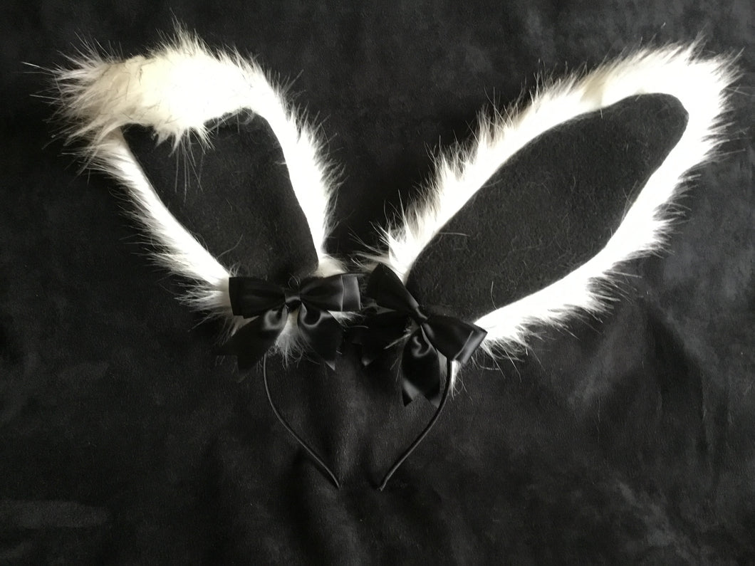 Sexy Artic White & Black Bunny   Ears, BDSM, Bunnyplay, petplay