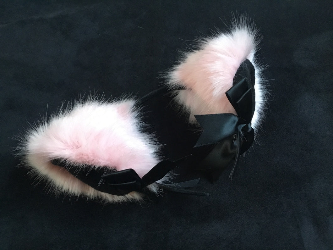 Sexy Black & Baby Pink Kitten /Wolf  Ears, BDSM.