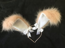 Load image into Gallery viewer, Peachy Pink &amp; White  Bunny  Ears, BDSM, Bunnyplay, petplay