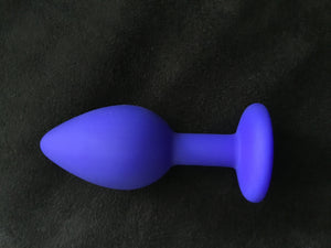 Jewelled Blue Silicon Butt Plug