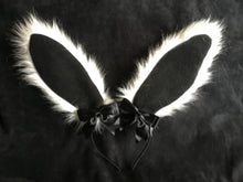 Load image into Gallery viewer, Sexy Artic White &amp; Black Bunny   Ears, BDSM, Bunnyplay, petplay