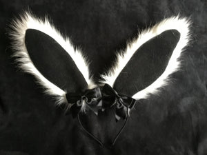 Sexy Artic White & Black Bunny   Ears, BDSM, Bunnyplay, petplay