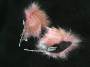 Luxurious Grey And Rose Pink , Pet play Set, with glass plug.