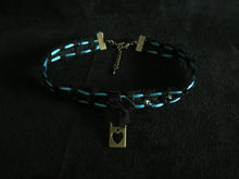 Load image into Gallery viewer, Sexy  Black &amp; Turquoise Day Collar-Choker