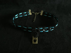 Sexy  Black & Turquoise Day Collar-Choker