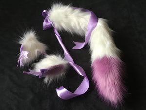 Stunning white & lilac kitten- wolf Play Set