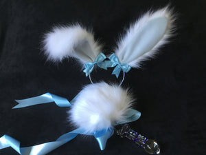 Bunny play set with looped plug, kawaii, anime, cosplay, petplay, bunnyplay