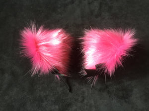 Sexy Hot Pink & Black Pet play Set , with cuffs , and plug, collar,